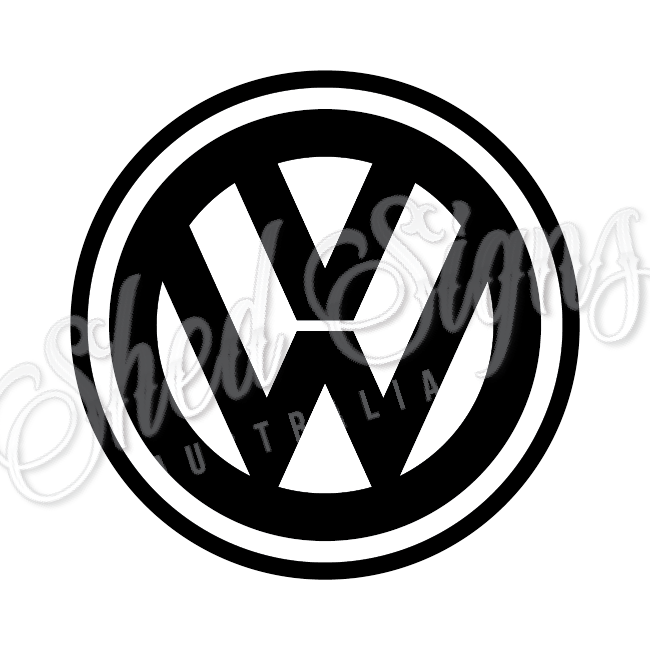 Vw Sign Drawing VW Logo - 3D Acrylic Laser Cut Sign. – Shed Signs Aus